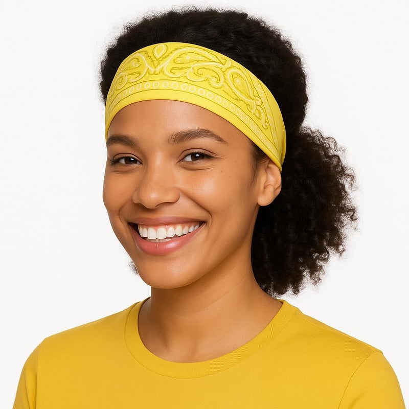SUNRIBE 3 Pack Paisley Bandanas – 100% Cotton Square 21x21 Head Wrap, Headband, Face Cover, Neck Scarf for Men & Women - Image 2